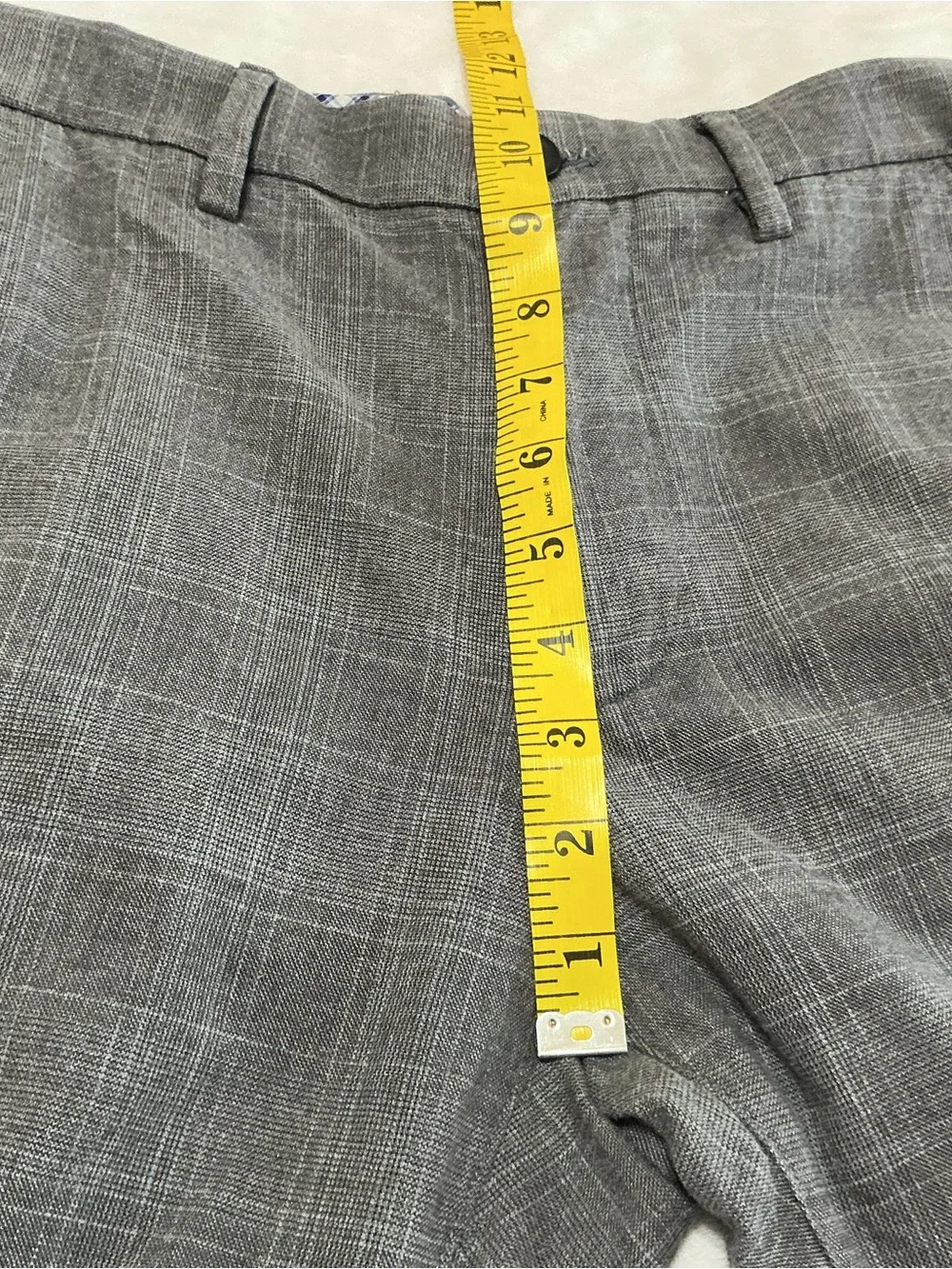 Banana Republic Kentfield Windowpane Plaid Pants 554432 Charcoal Gray Waist 31